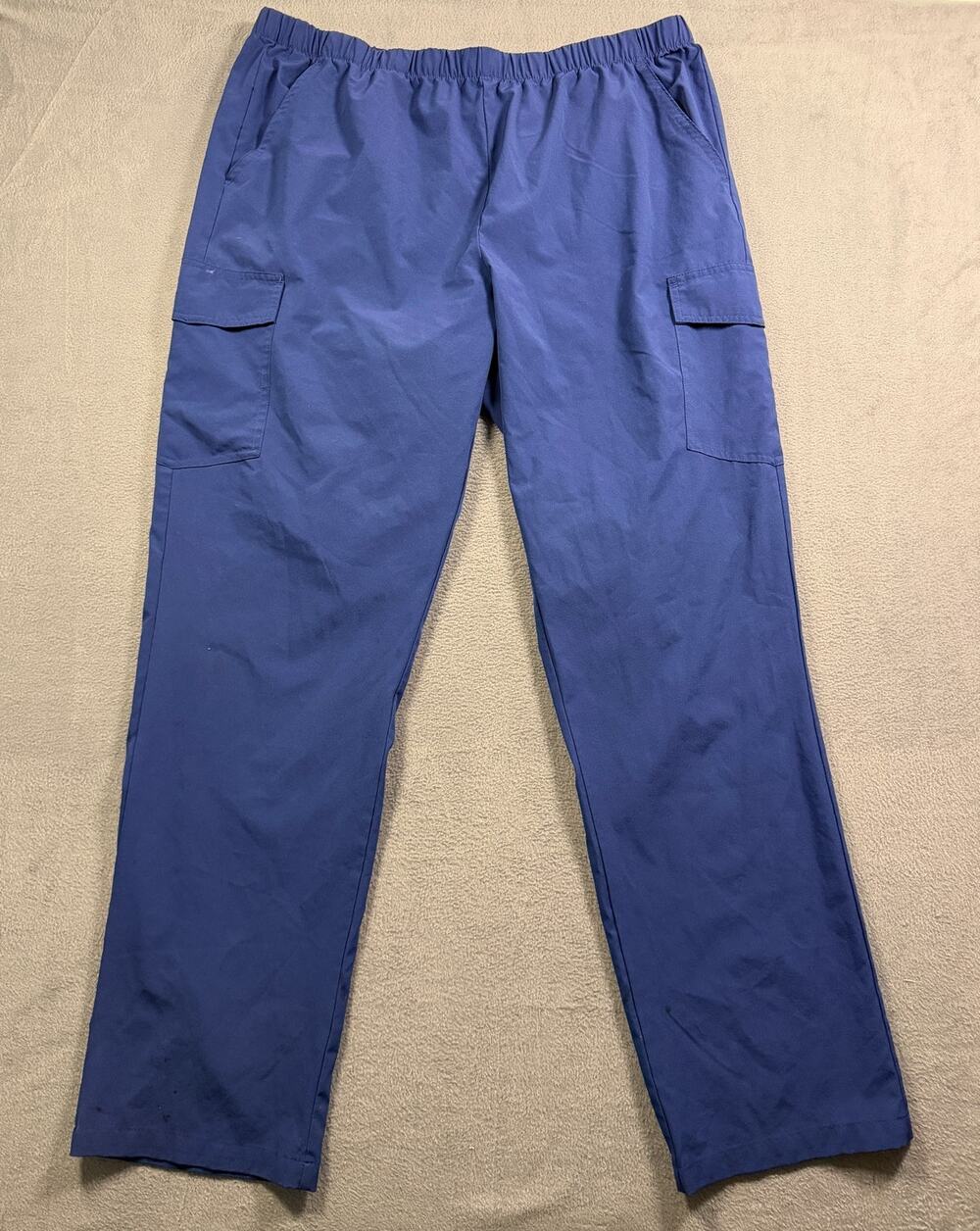 BT Supply Co Medical Cargo Scrub Pants XL Royal Blue Elastic Waist Comfort New